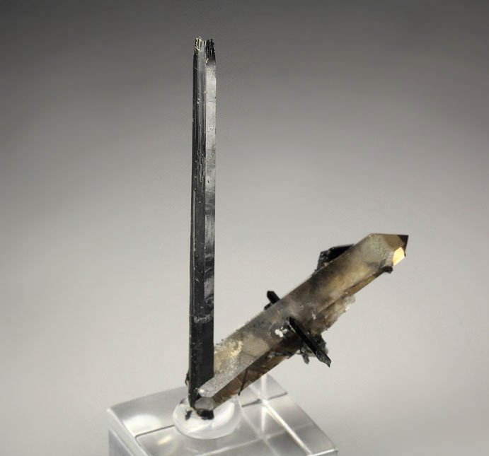 AEGIRINE, QUARTZ var. SMOKY