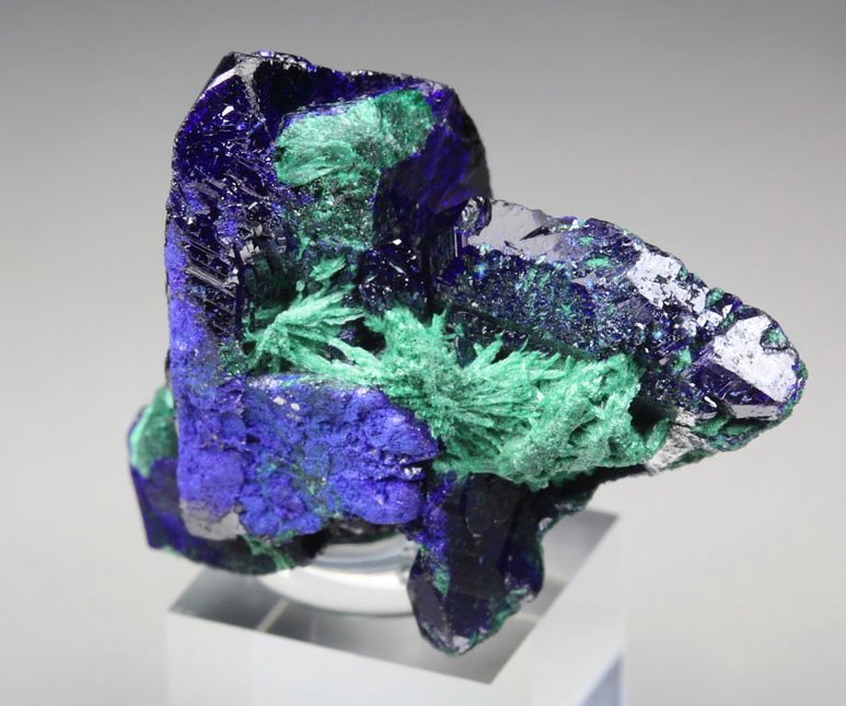 AZURITE, MALACHITE pseudomorph after AZURITE