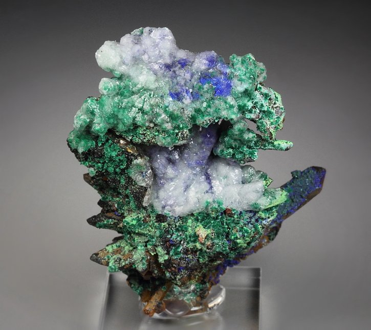 QUARTZ, AZURITE, MALACHITE, CALCITE