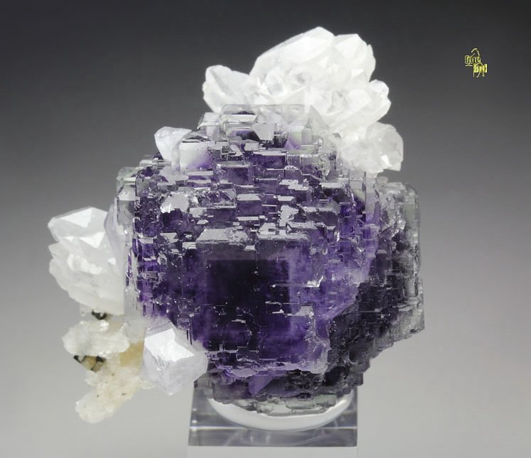 FLUORITE with PHANTOMS, QUARTZ, PYRITE