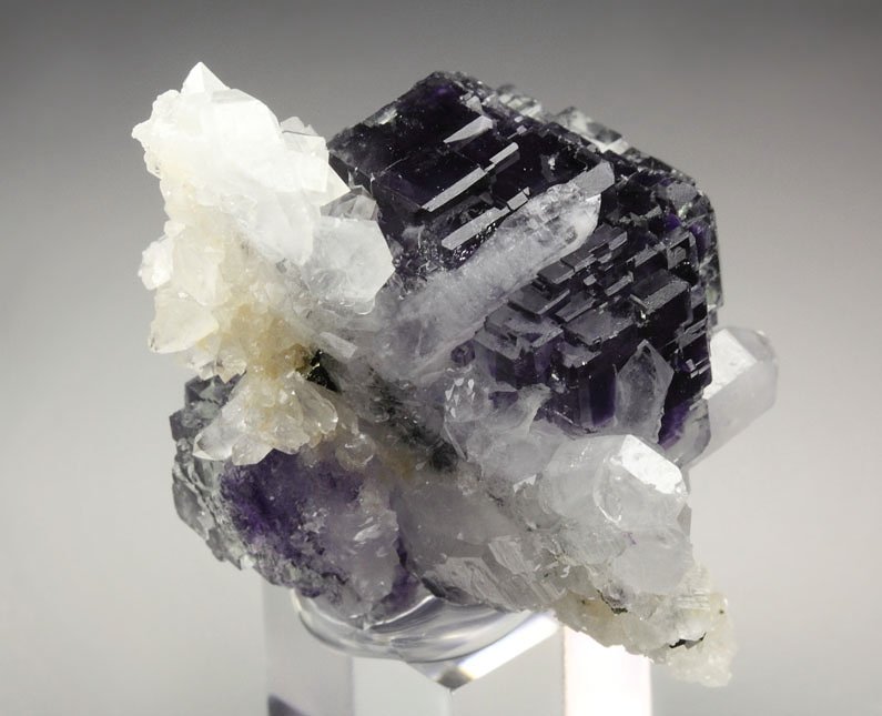 FLUORITE with PHANTOMS, QUARTZ, PYRITE