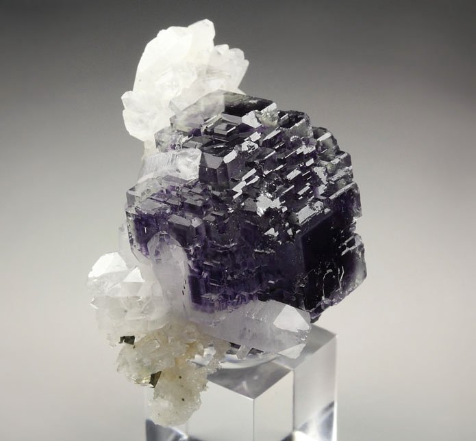 FLUORITE with PHANTOMS, QUARTZ, PYRITE