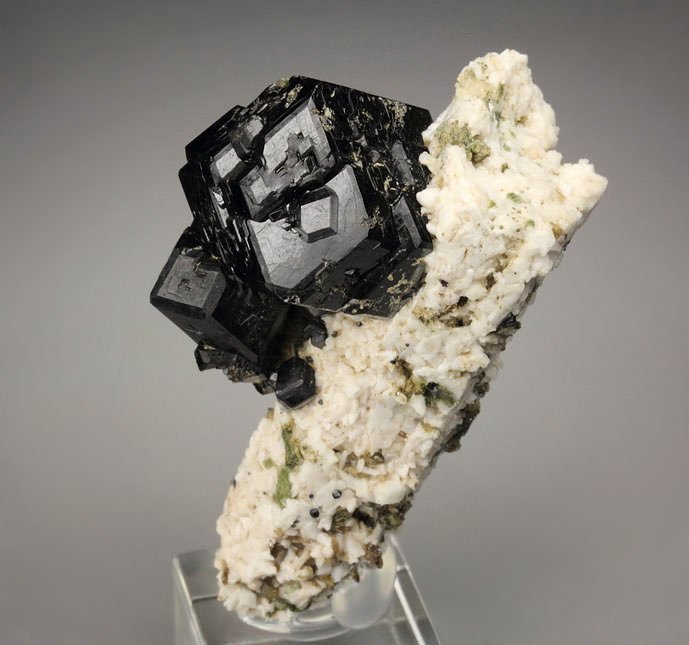 GARNET var. ANDRADITE var. MELANITE, FELDSPAR PSEUDOMORPH, EPIDOTE