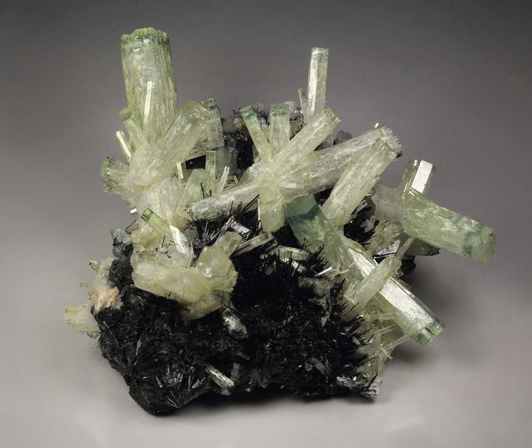 bi-color BERYL var. AQUAMARINE, TOURMALINE var. SCHORL