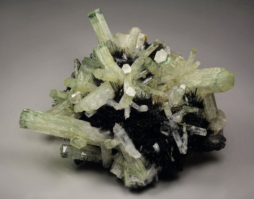 bi-color BERYL var. AQUAMARINE, TOURMALINE var. SCHORL