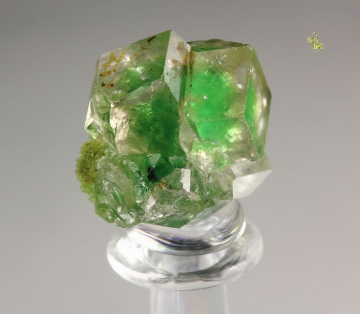 gem GARNET var. GROSSULAR with GREEN CHROMIAN PHANTOMS