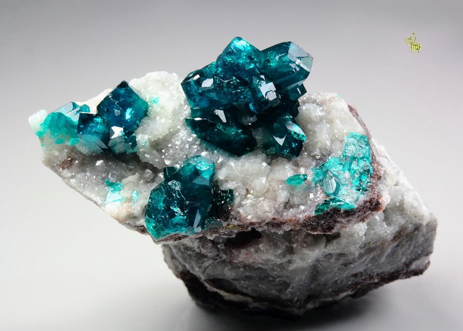 gemmy DIOPTASE, CALCITE