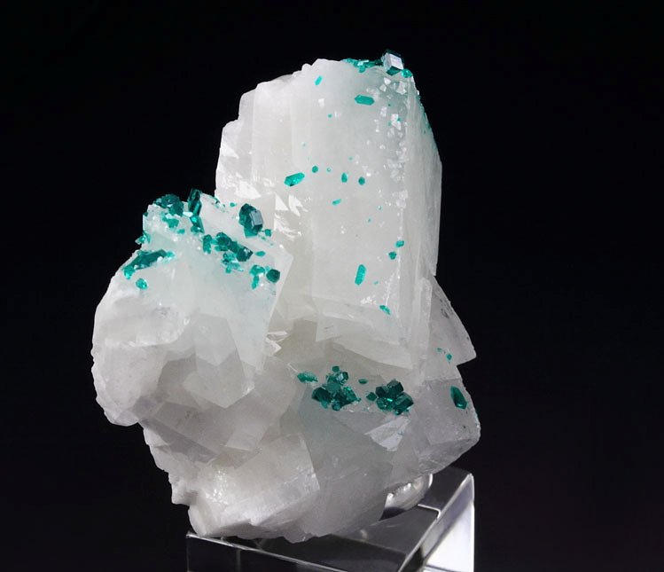 gemmy DIOPTASE, CALCITE