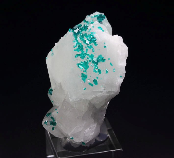 gemmy DIOPTASE, CALCITE