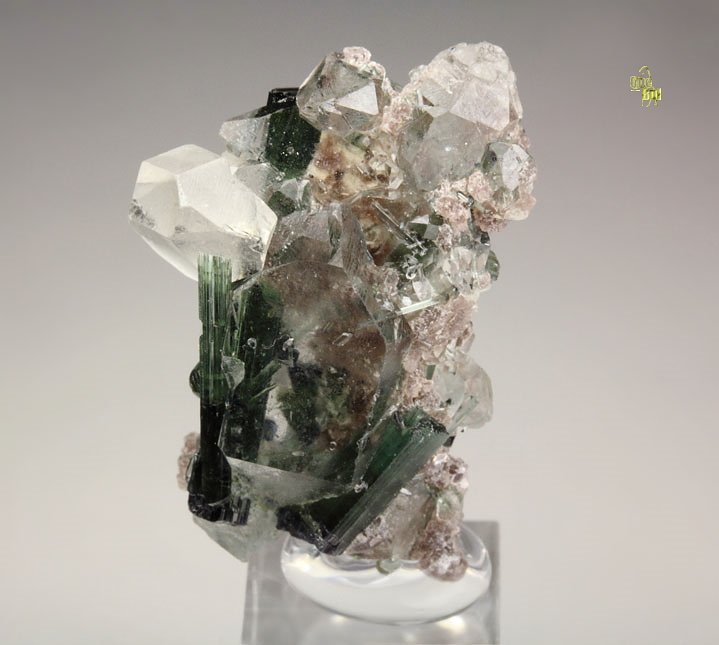 TOURMALINE var. ELBAITE, QUARTZ, LEPIDOLITE