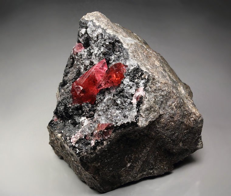 gemmy RHODOCHROSITE, FLUORITE