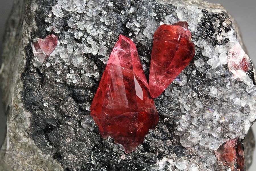 gemmy RHODOCHROSITE, FLUORITE