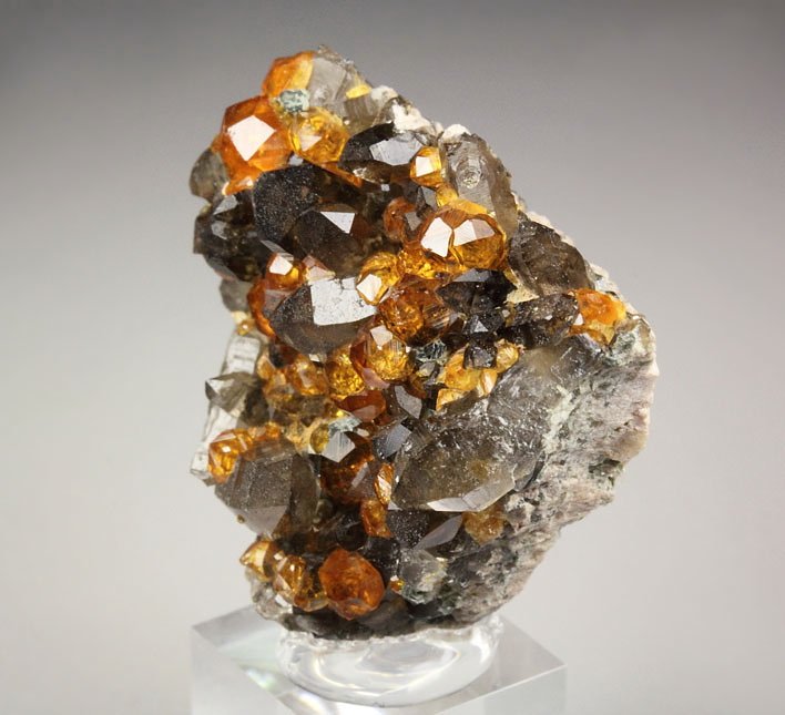 gem GARNET var. SPESSARTINE, QUARTZ var. SMOKY