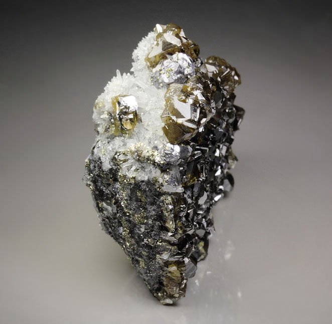 gem SPHALERITE var. CLEIOPHANE, GALENA, QUARTZ, PYRITE