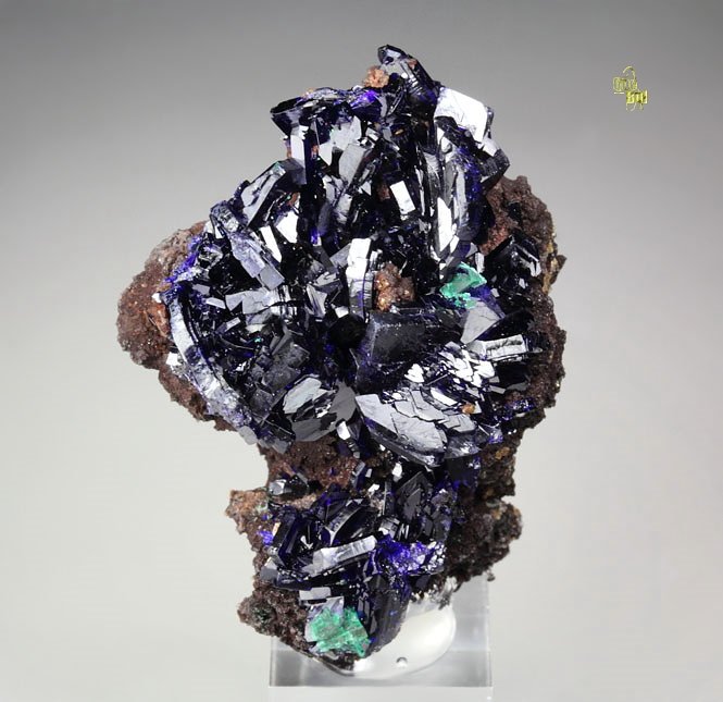 AZURITE, MALACHITE pseudomorph