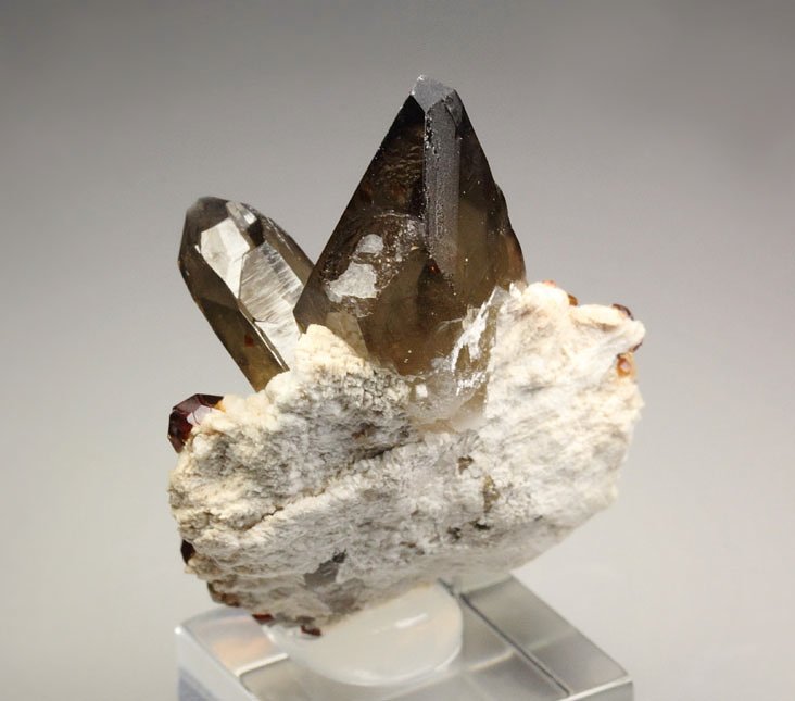 gemmy GARNET var. SPESSARTINE, QUARTZ var. SMOKY