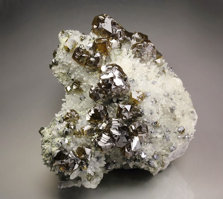 gem SPHALERITE var. CLEIOPHANE, GALENA, QUARTZ