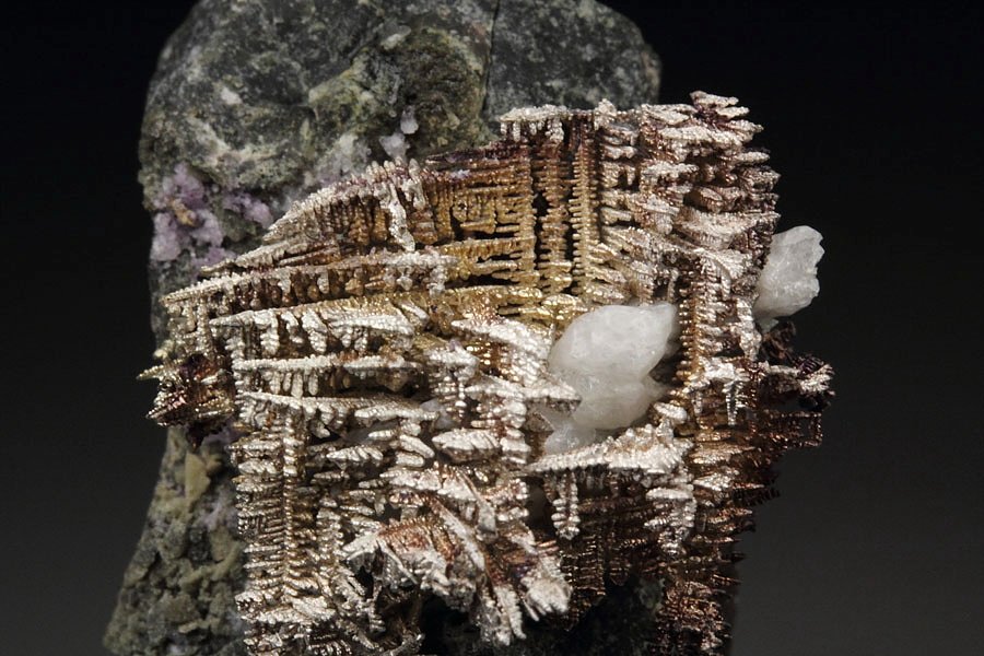 SILVER - SPINEL LAW TWIN, CALCITE, FLUORITE
