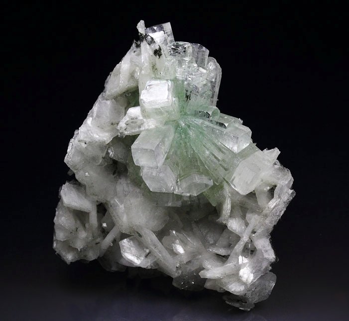 FLUORAPOPHYLLITE-(K) disco ball, STILBITE