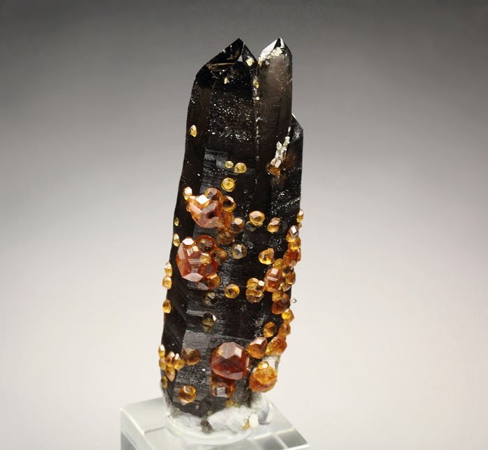 gem GARNET var. SPESSARTINE, QUARTZ var. SMOKY