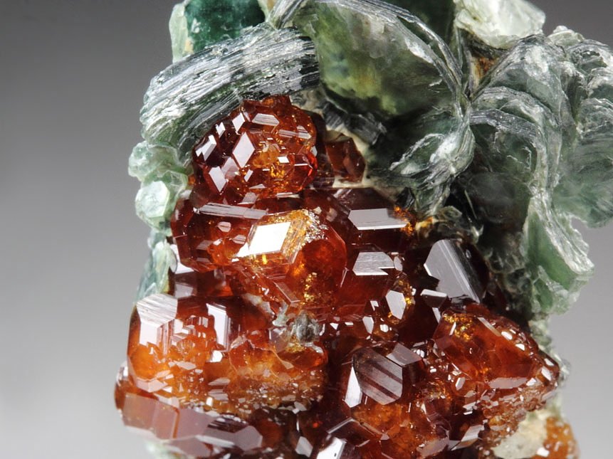 gem GARNET var. HESSONITE, CLINOCHLORE