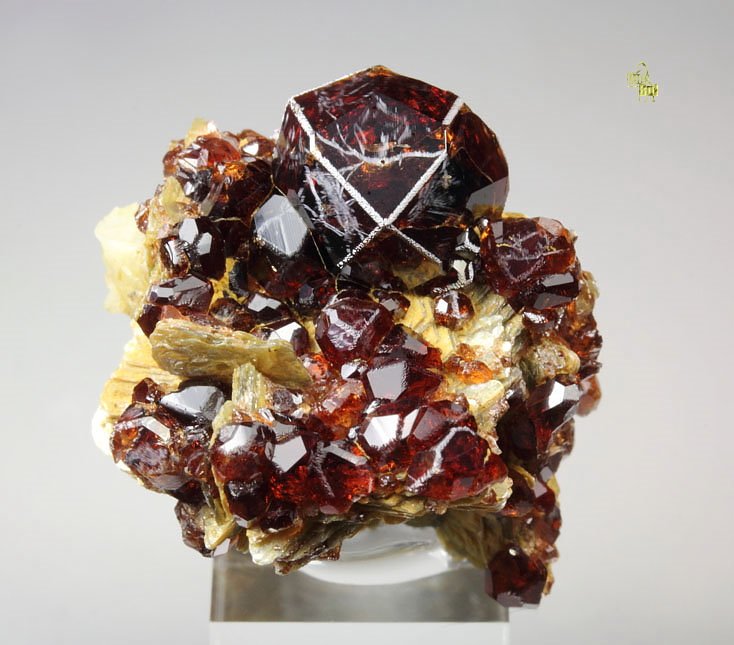 gem GARNET var. SPESSARTINE, MUSCOVITE