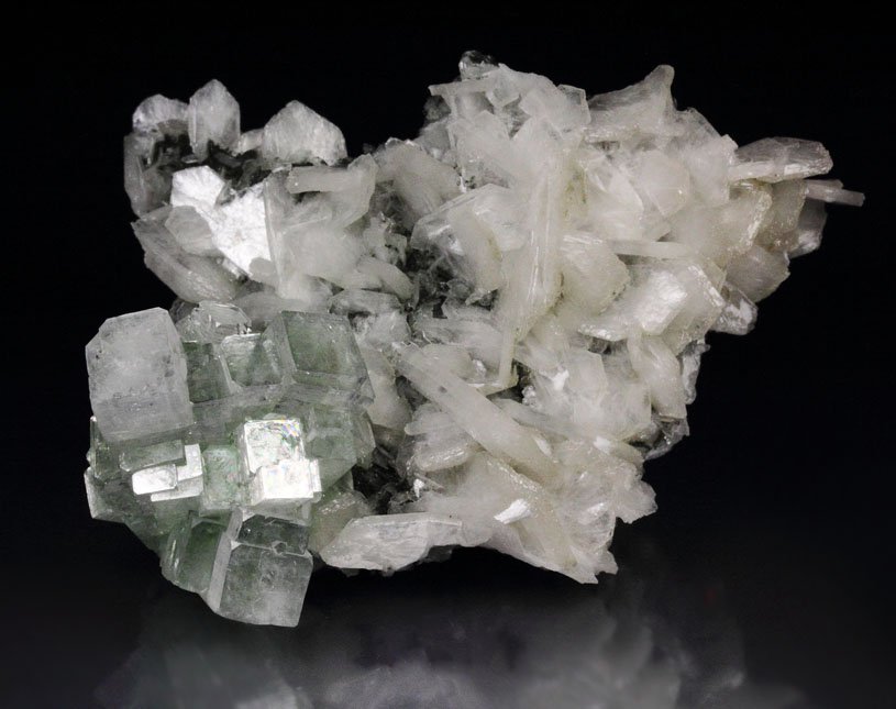 FLUORAPOPHYLLITE-(K) disco ball, STILBITE