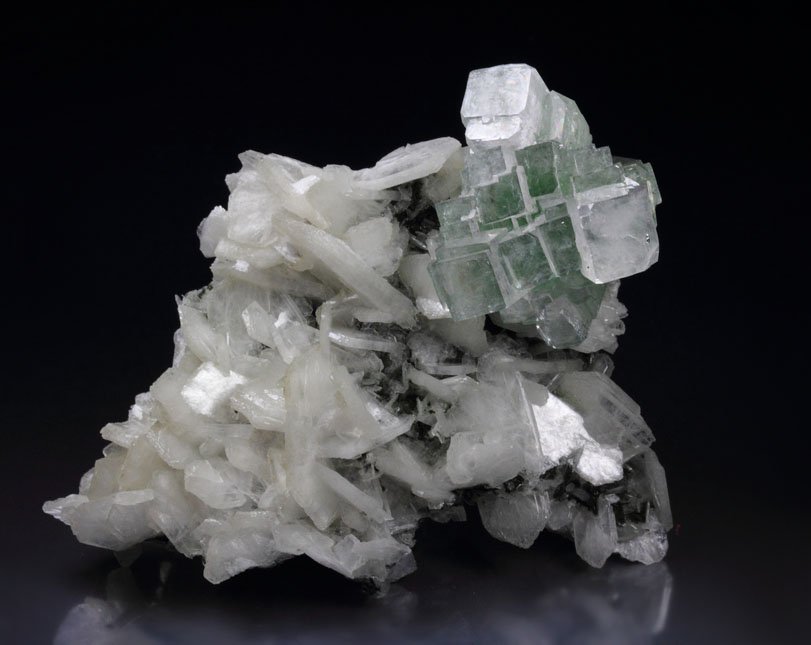 FLUORAPOPHYLLITE-(K) disco ball, STILBITE