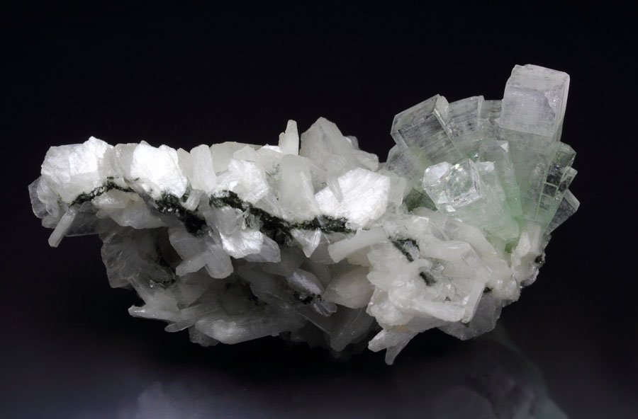 FLUORAPOPHYLLITE-(K) disco ball, STILBITE