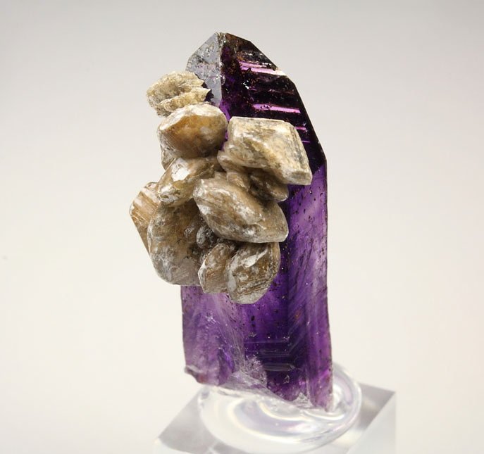 QUARTZ var. AMETHYST, CALCITE