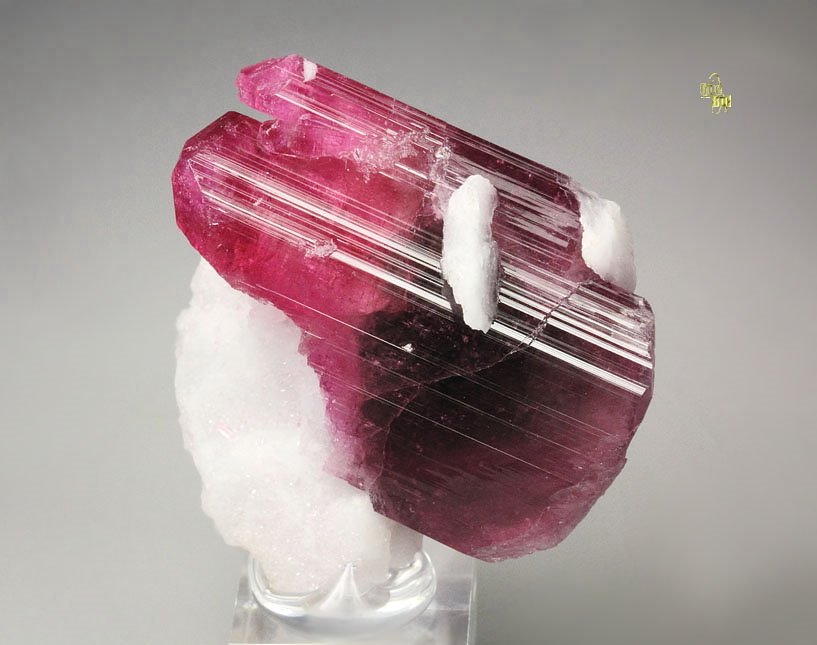 gem ELBAITE-LIDDICOATITE series, ALBITE