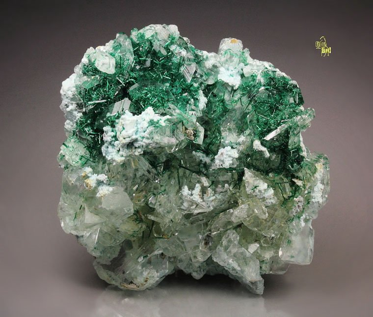 BROCHANTITE, GYPSUM, CHRYSOCOLLA