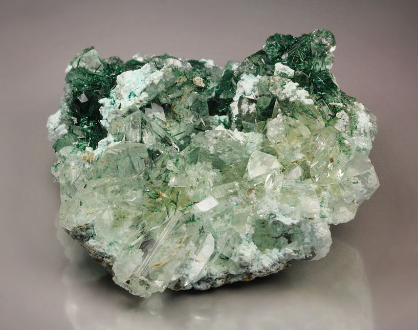 BROCHANTITE, GYPSUM, CHRYSOCOLLA