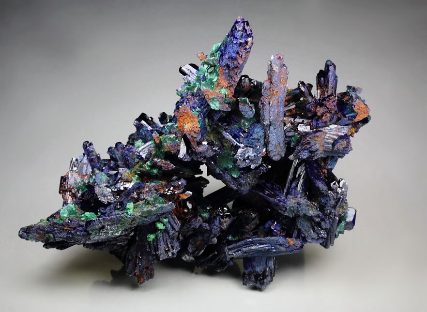 AZURITE, MALACHITE pseudomorph 