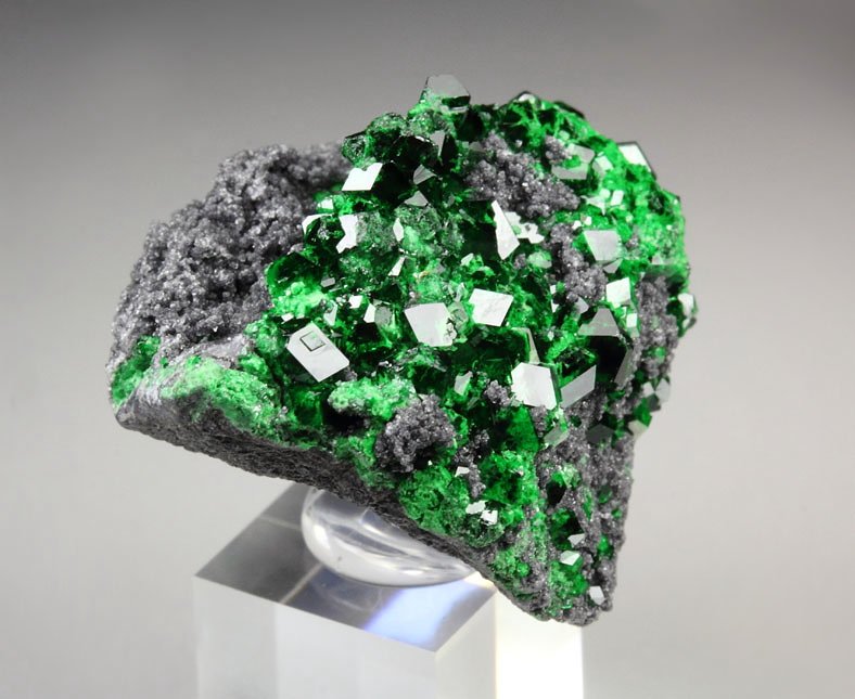 GARNET var. UVAROVITE, CLINOCHLORE