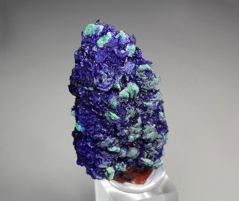 AZURITE, MALACHITE pseudomorph, QUARTZ