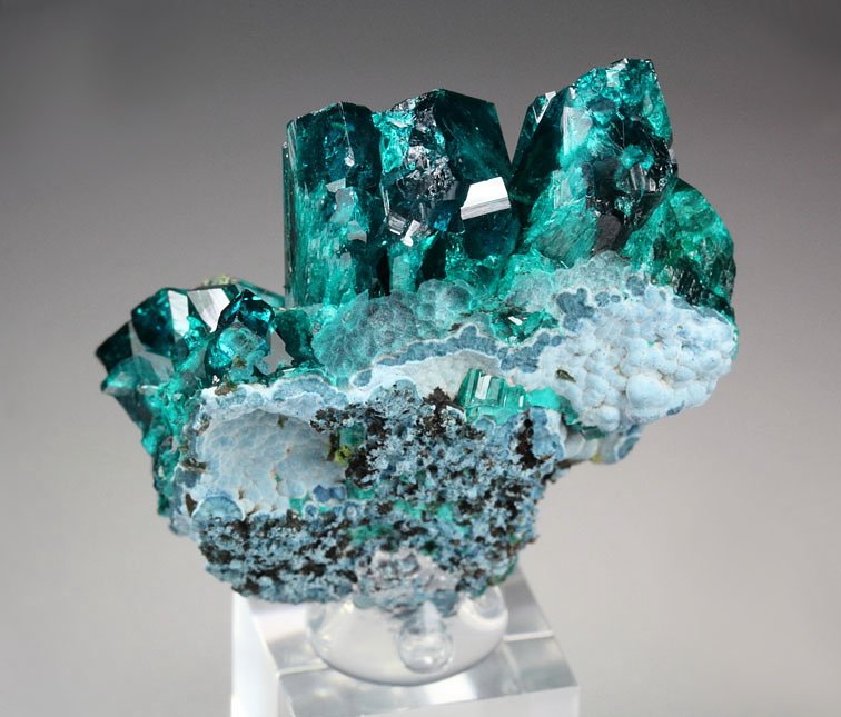 gem DIOPTASE, SHATTUCKITE  