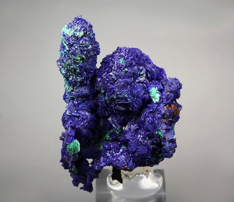 AZURITE, MALACHITE pseudomorph, QUARTZ