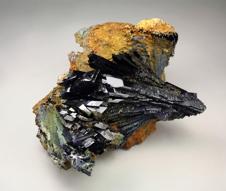 AZURITE, MALACHITE pseudomorph 