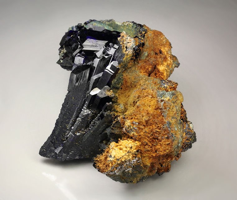 AZURITE, MALACHITE pseudomorph 