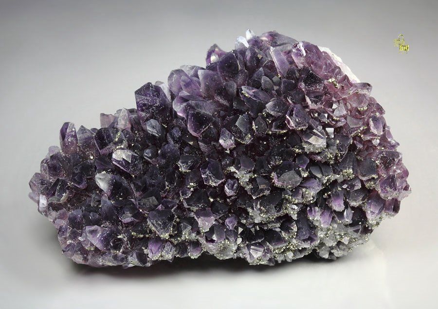 QUARTZ var. AMETHYST, PYRITE