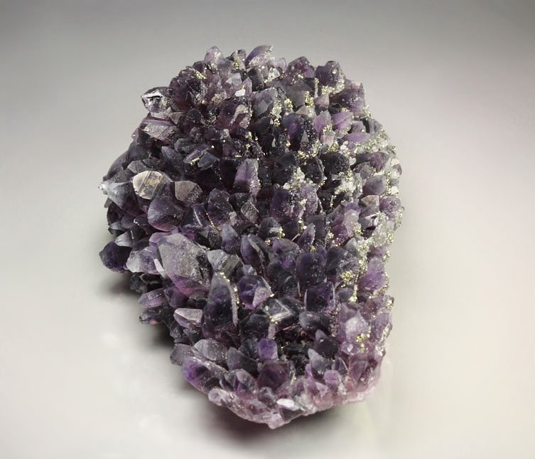 QUARTZ var. AMETHYST, PYRITE