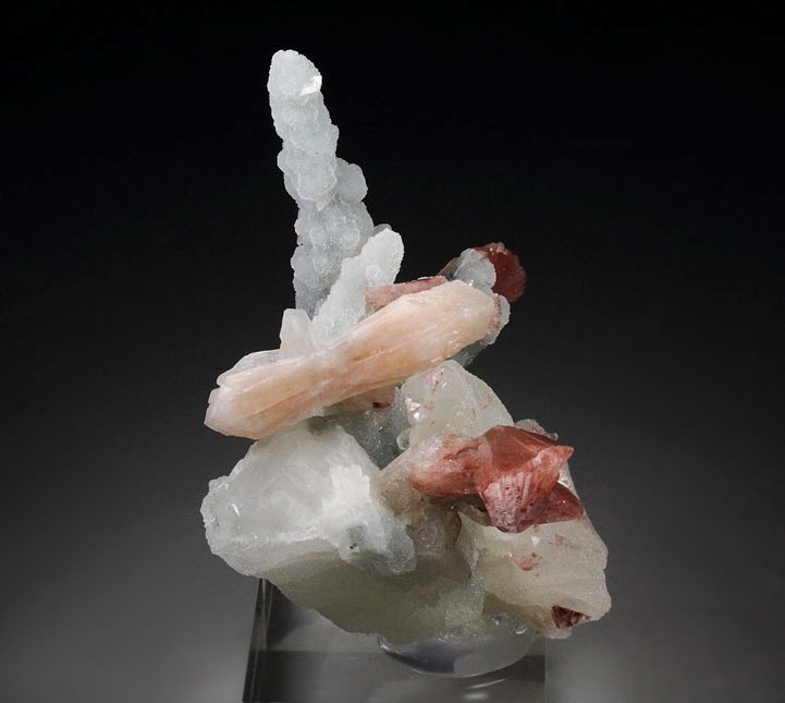 HEULANDITE, CHALCEDONY, STILBITE, CALCITE