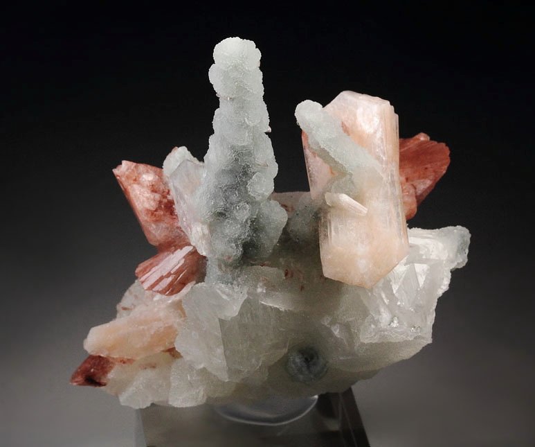 HEULANDITE, CHALCEDONY, STILBITE, CALCITE