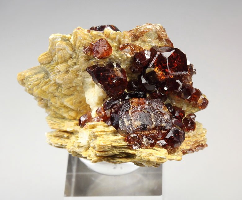 gem GARNET var. SPESSARTINE, MUSCOVITE