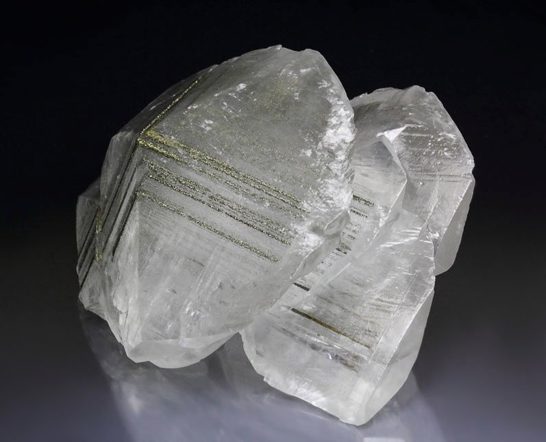 CALCITE with epitaxially oriented PYRITE