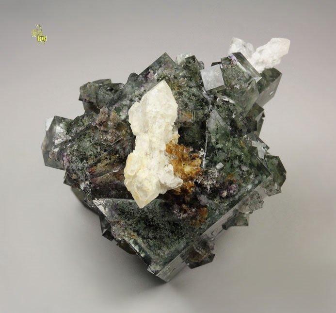 FLUORITE with PHANTOMS, QUARTZ