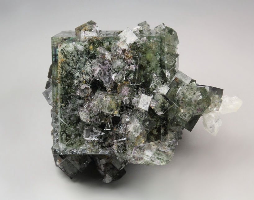 FLUORITE with PHANTOMS, QUARTZ