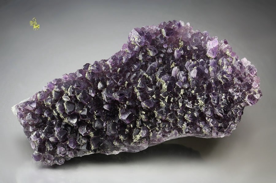 QUARTZ var. AMETHYST, PYRITE