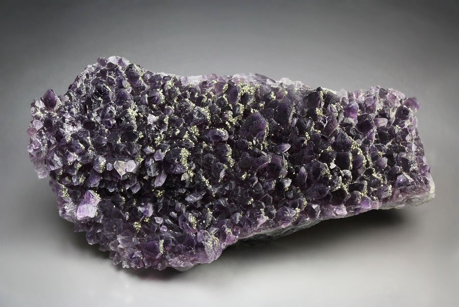 QUARTZ var. AMETHYST, PYRITE